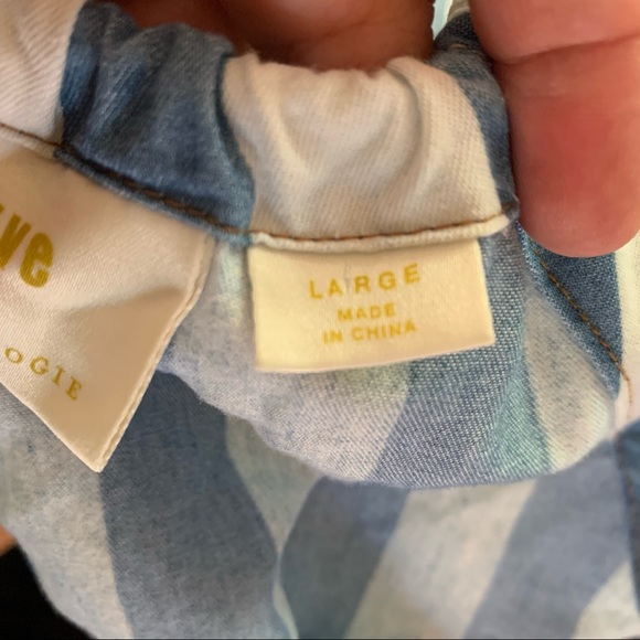 Mauve white and blue striped top - Picture 9 of 10